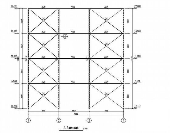 22M钢结构厂房结构CAD施工图纸（独立基础） - 2