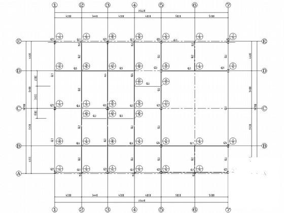 单层门式刚架结构办公楼结构CAD施工图纸（门式刚架）(基础平面布置) - 3