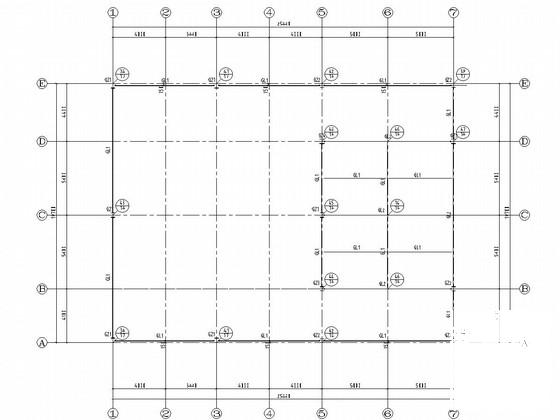 单层门式刚架结构办公楼结构CAD施工图纸（门式刚架）(基础平面布置) - 4
