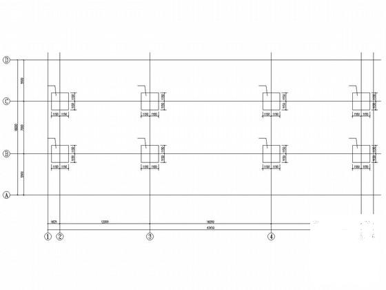 门式刚架结构收费大棚结构CAD施工图纸（独立基础）(平面布置图) - 1