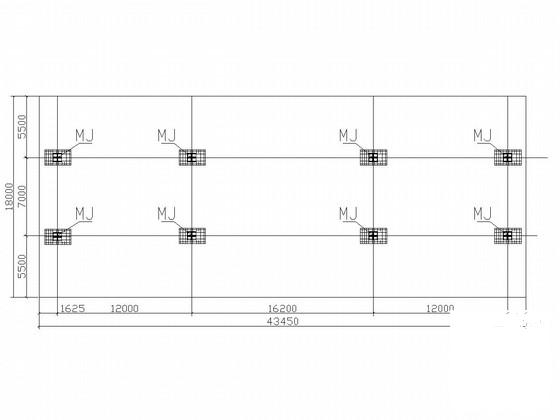 门式刚架结构收费大棚结构CAD施工图纸（独立基础）(平面布置图) - 2