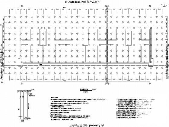 农村住宅楼4层砌体结构CAD施工图纸（碎石挤密桩）(基础设计等级) - 1