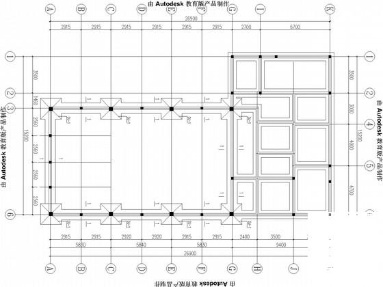 单层底部砌体钢屋架食堂结构CAD施工图纸（6度抗震） - 2