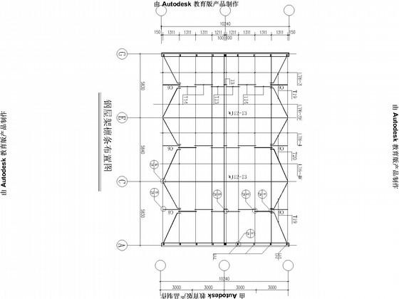 单层底部砌体钢屋架食堂结构CAD施工图纸（6度抗震） - 3