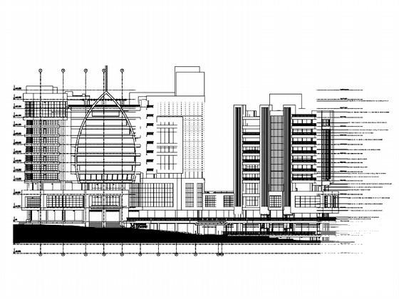 13层商业综合楼建筑图纸（初设图纸、现代风格）(总CAD平面图) - 1