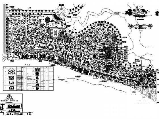 别墅区总平面规划图纸（初设图纸）(景观节点) - 1