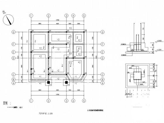 3层砖混结构别墅结构CAD施工图纸（建筑图纸） - 3