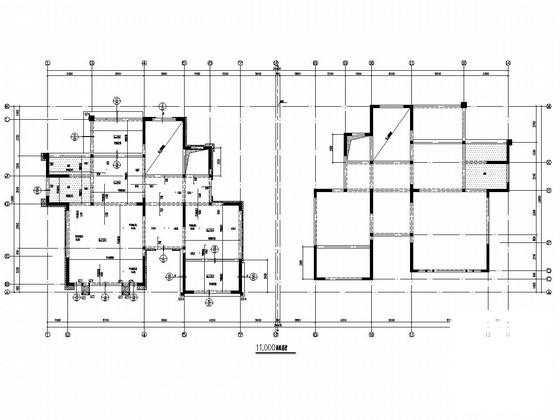 4层砖混结构别墅结构CAD施工图纸（筏形基础）(板配筋图) - 2