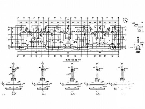 6层砖混结构住宅楼结构CAD施工图纸（带阁楼条形基础） - 1