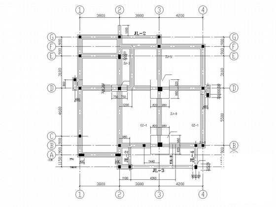 3层砖混结构别墅结构CAD施工图纸（阁楼） - 2
