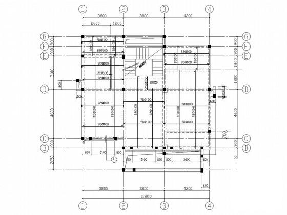 3层砖混结构别墅结构CAD施工图纸（阁楼） - 4