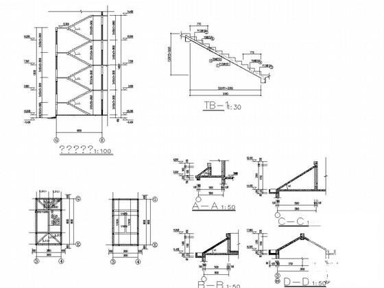 4层砖混结构宿舍楼结构CAD施工图纸（桩基础6度抗震） - 4