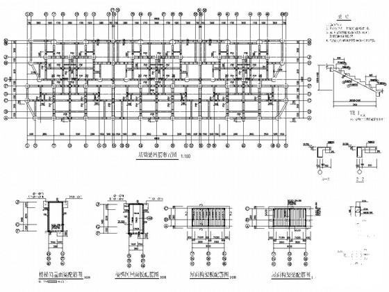6层砖混结构住宅楼结构CAD施工图纸（砖基础）(平面布置图) - 2