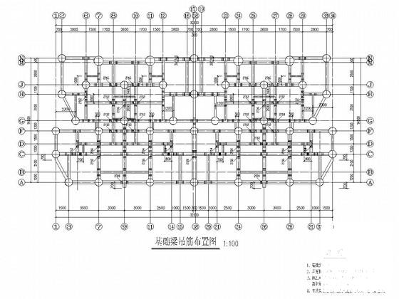6层砖混结构廉租房结构CAD施工图纸（桩基础7度抗震）(平面布置图) - 3