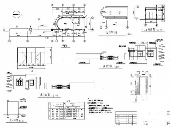 地上1层砖混结构传达室结构CAD施工图纸（条形基础）(建筑设计说明) - 2