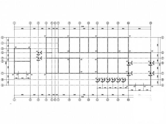 单层砌体结构（局部框架）苗木基地办公楼结构CAD施工图纸（6度抗震）(柱下独立基础) - 2