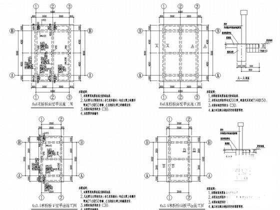 单层砌体结构（局部框架）苗木基地办公楼结构CAD施工图纸（6度抗震）(柱下独立基础) - 4