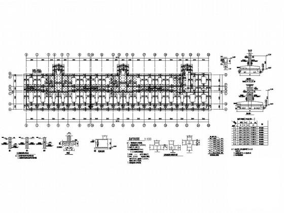 6层砌体结构住宅楼结构CAD施工图纸（条形基础）(水泥土搅拌桩) - 1