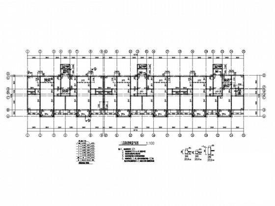 6层砌体结构住宅楼结构CAD施工图纸（条形基础）(水泥土搅拌桩) - 3