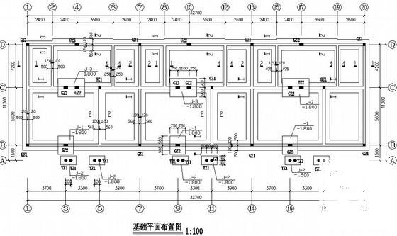 砖混结构农村自建2层小别墅结构CAD施工图纸（条形基础） - 1