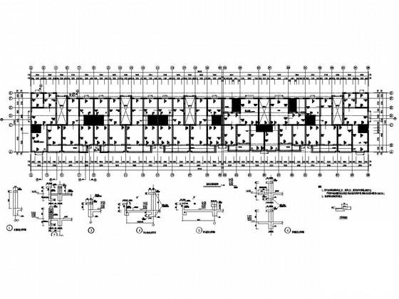 6层砖混结构住宅楼结构CAD施工图纸（筏形基础） - 2