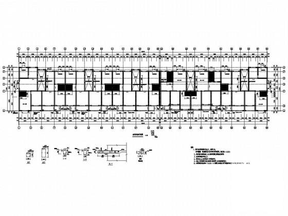6层砖混结构住宅楼结构CAD施工图纸（筏形基础） - 3