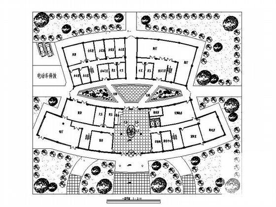 6层宾馆建筑CAD图纸图（高22.2米共7页图纸） - 3