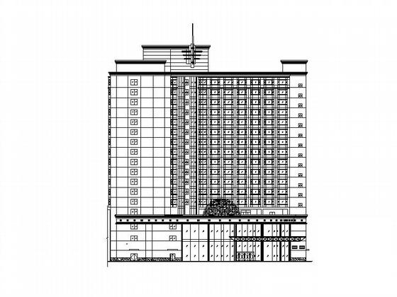 大型17层酒店建筑CAD图纸（现代风格65.5米高） - 1