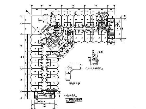 大型17层酒店建筑CAD图纸（现代风格65.5米高） - 4