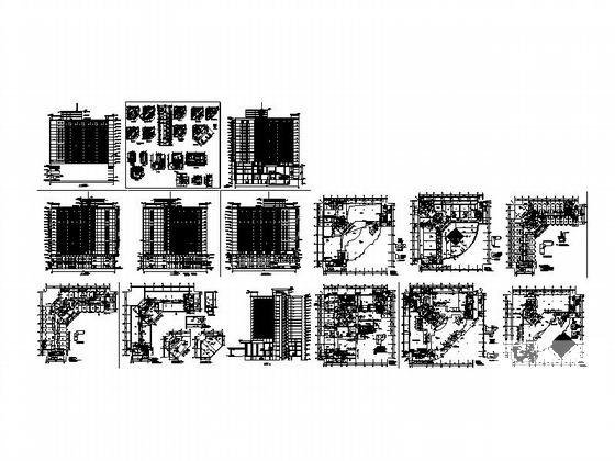 大型17层酒店建筑CAD图纸（现代风格65.5米高） - 5