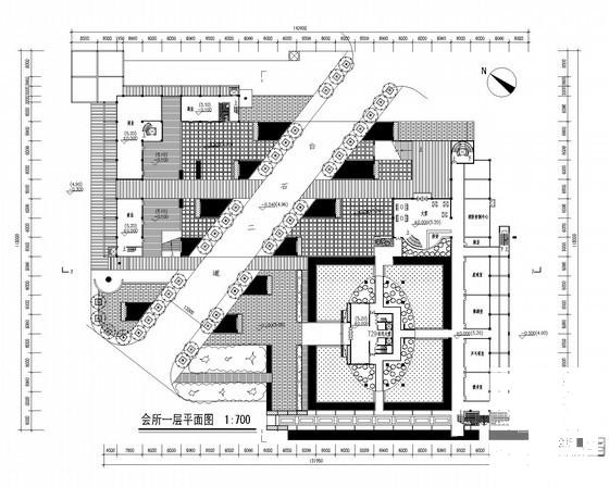 红树湾2层现代型会所建筑CAD图纸（标注详细） - 3