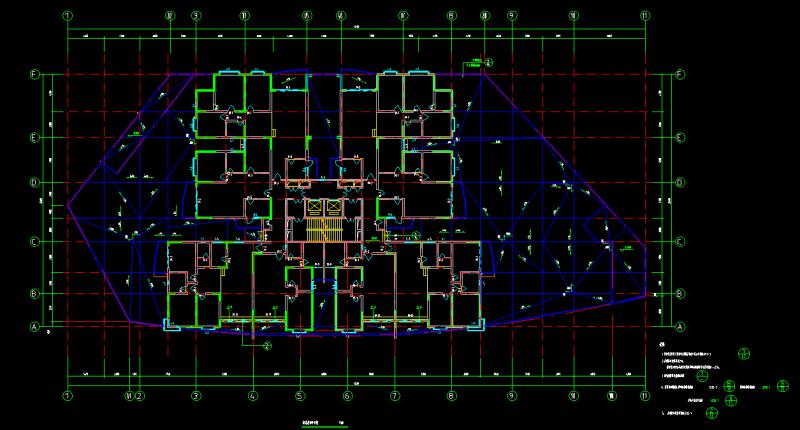 高层综合商住大厦建筑设计CAD施工图纸（石材幕墙，钢筋混凝土结构，框架核心筒）(资料) - 2