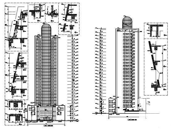 24层综合商务大厦建筑施工CAD图纸（钢筋混凝土结构框架剪力墙） - 4
