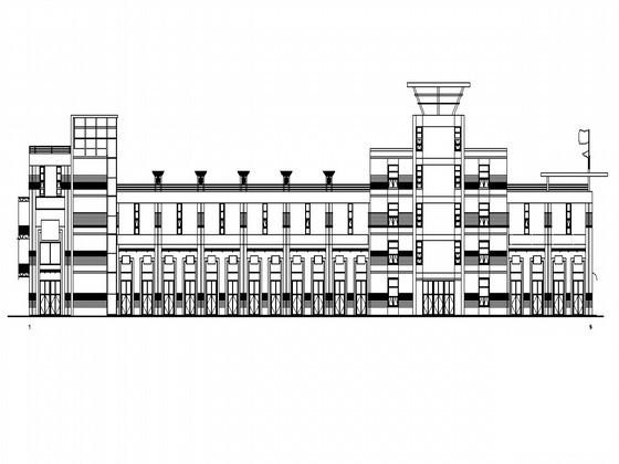 国内工业开发区研发展示中心配套商业建筑CAD图纸（欧陆风格） - 1