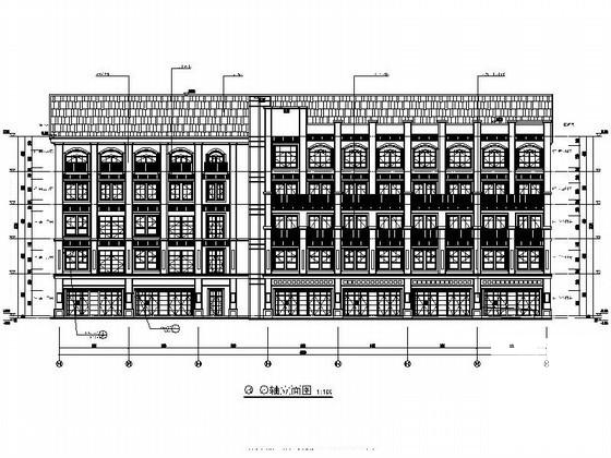商业广场5层转角商业楼建筑CAD图纸（欧陆风格9320平方面积） - 4