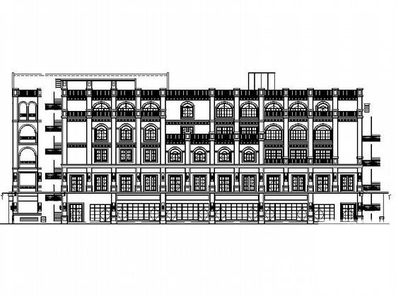 商业广场5层欧式商业建筑施工CAD图纸（欧陆风格） - 1