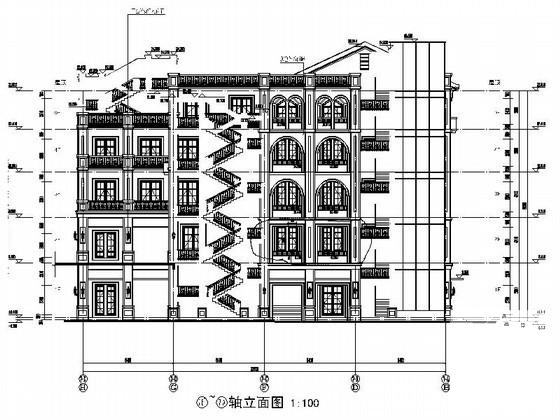 商业广场5层欧式商业建筑施工CAD图纸（欧陆风格） - 4