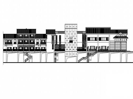 古镇恢复改造项目接待中心建筑CAD图纸带实景照片） - 1