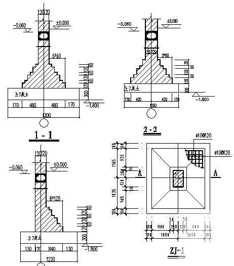 2层砖混结构商住楼结构施工图纸（建筑施工CAD图纸） - 4