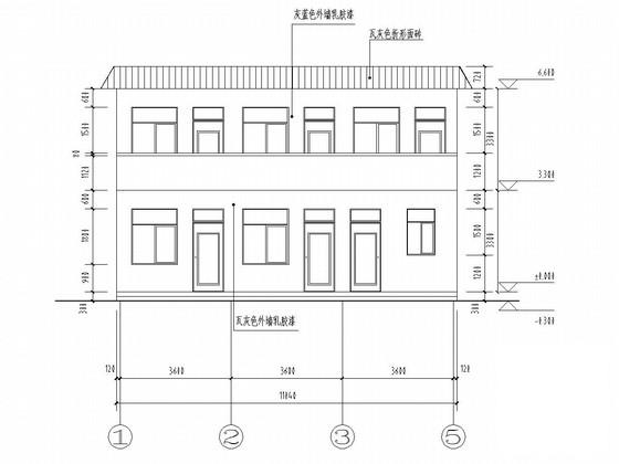 两层砖混结构办公楼结构CAD施工图纸（7度抗震含建筑图纸） - 1