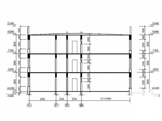 小学3层教学楼建筑扩初CAD图纸 - 2