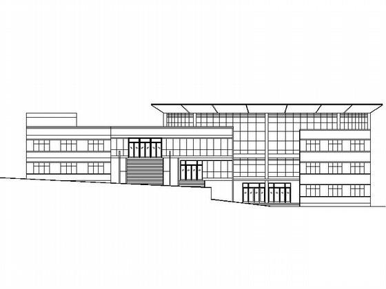 中学2层食堂建筑方案设计CAD图纸 - 1
