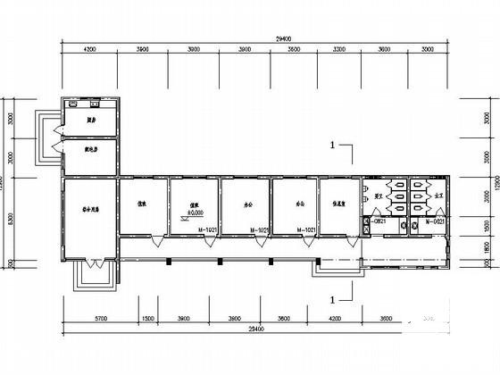 单层办公综合楼建筑CAD图纸（套图纸） - 3