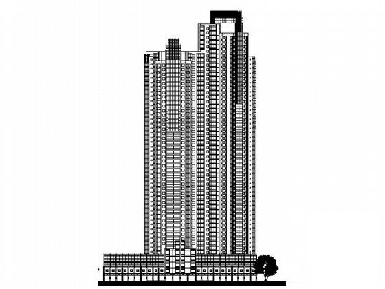沿江高层商业及办公单体建筑设计CAD施工图纸（钢筋混凝土结构） - 1