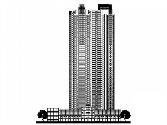 沿江高层商业及办公单体建筑设计CAD施工图纸（钢筋混凝土结构） - 4