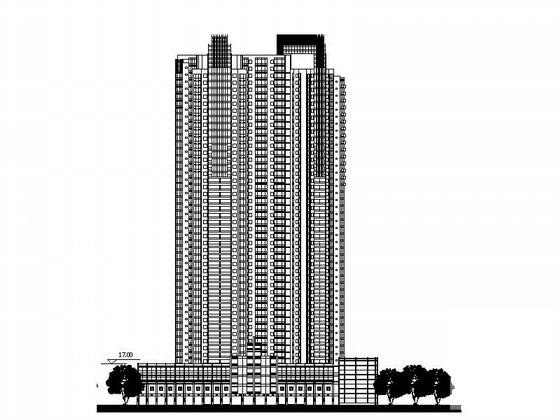 沿江高层商业及办公单体建筑设计CAD施工图纸（钢筋混凝土结构） - 5