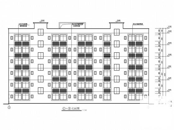 6层砖混结构中学宿舍楼结构CAD施工图纸（建筑图纸）(人工挖孔桩基础) - 1
