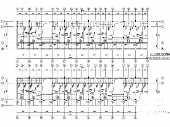 6层砖混结构中学宿舍楼结构CAD施工图纸（建筑图纸）(人工挖孔桩基础) - 3