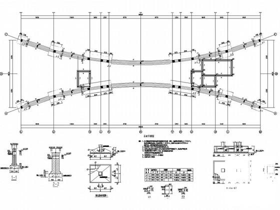 砖混结构职教中心主次大门结构CAD施工图纸（建筑图纸） - 2