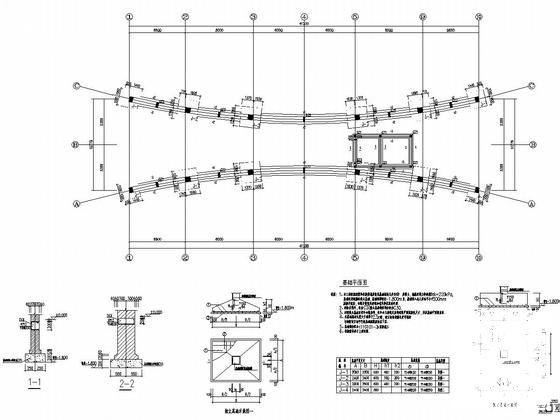 砖混结构职教中心主次大门结构CAD施工图纸（建筑图纸） - 4